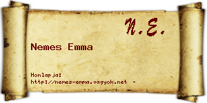 Nemes Emma névjegykártya